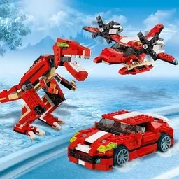 atozyy Roaring Power Architect 3-in-1 Dino, Aircraft & Car STEM Building Blocks Set image 3