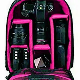 PROUDME DSLR Camera Bag, Lens Accessories Carry Case for All DSLR Cameras-(Pink)Camera Bag image 2