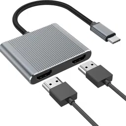 Tobo Type C 0.02 m USB C to Dual HDMI Adapter,Dual Monitors Adapter 4K@60Hz Digital Adapter Sync Screen Connect CompatibleUSB C to Dual HDMI Adapter,Dual Monitors Adapter 4K@60Hz Digital Adapter Sync Screen Connect Compatible with Phone 16 15 Pro Max TD-1495CC-picture-11