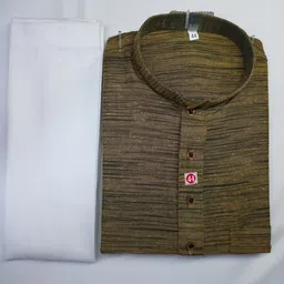 saif chikan handicraft Men Khadi Cotton Kurta Pyjama Set image 1