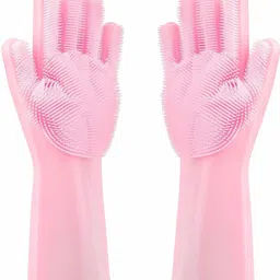 solinc Rubber Silicone Cleaning Brush Scrubber Gloves Wet and Dry Glove-picture-13