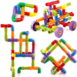 pulsbery 75+ Pieces Pipe Tube Building Blocks Set Toy for 3 4 5 6 7 Age Girls Boys-picture-26