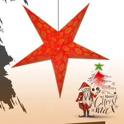 me&you Paper Star Hanging Lamp Shade for Home, Festive & Party Use Hanging Star Pack of 1 image 2