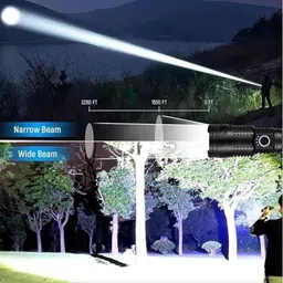 finaro M 983 Metal Zoomable 5 Mode Flashlight Torch Light & Type-C Cable Torch image 3