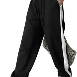 dockstreet Women Solid Black Track Pants-picture-10
