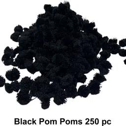 crafts haveli Black Pom Poms 250 pc-picture-17