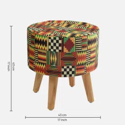 riance creations Kente Print Seating Stool In Multi Color image 2