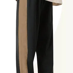 combraided Men Self Design Black, Brown Track Pants image 2