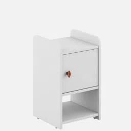 a globia creations Zuri Bedside Table In Frosty White Finish image 4