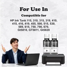 tequo GT51/53XL Compatible Refill Ink for Black - Twin Pack Ink Bottle image 3