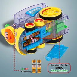 toyzzilla 60 Pcs Domino Train Toy Set Stacking Construction with Lights and Sound For Kids image 4