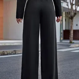 broadstar Women Flared Black Lycra Blend Trousers image 2