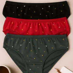 fixfolk Pack of 3 Women Hipster Multicolor Panty-picture-13