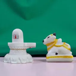 Miniature Resin Shivling with Nandi for Small Home Temple Decorative Showpiece - 6 cm-image-5