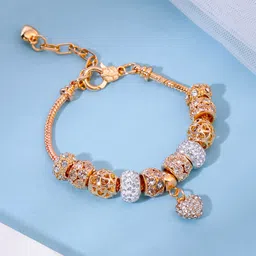 yellow chimes Crystal Crystal Brass Charm Bracelet image 2