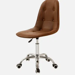 finch fox Charles Jacobs Leatherette Guest Chairs in Brown Colour image 4