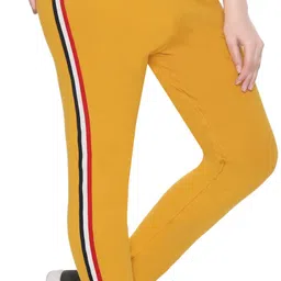 Women Solid Yellow Track Pants-image-6