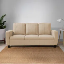 mintwud from pepperfry Matsu Fabric 3 Seater Sofa In Brown Colour-picture-3