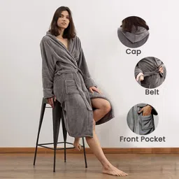 maxoshine Grey Large Bath Robe image 2