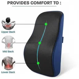 snug stuff Memory Foam Lumbar Pillow Pack of 1 Solid Back Support & Pain Relief Pillow image 1
