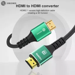 Orionis HDMI Cable 0.5 A 1.5 m Aluminum Foil, Mylar, and Copper Braid Triple-Layer Shielding 8K HDMI 2.1 Cable 48Gbps Ultra High Speed with eARC HDR10+ Support (8K@60Hz, 4K@120Hz) image 3