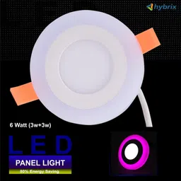 hybrix LED Ceiling Panel Light 6 Watt (3+3) Concealed Light, Dual 3D Color Pink & White Recessed Ceiling Light Ceiling Lamp image 2