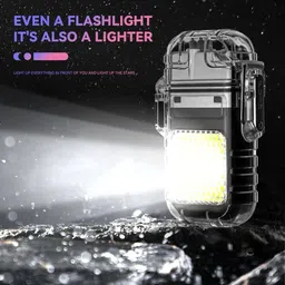 viyora Mini Waterproof COB LED PREMIUM QUALITY Flashlight with USB Lighter VIFL01 Pocket Lighter-picture-13