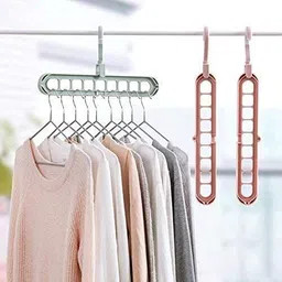 onex Space Saving Multi Function 9 Hole Hanger/Non- Slip Clothing Organiser Plastic Coat Pack of 3 Hangers For Coat-picture-38