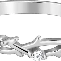 giva 925 Silver Wreath Ring,Fixed Size,Indian 11 Sterling Silver Zircon Rhodium Plated Ring image 2