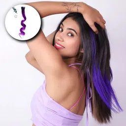 hairarchy Purple Clip-In Streak 20 Inch Hair Extension image 2