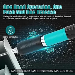 suicune Manual Steel Nails Gun Tool Set Ceiling Nail Gun with 10pcs Round nails Heavy Duty Fast Hitting Rivet Gun image 3