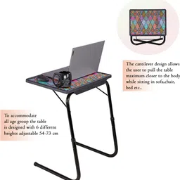 table magic Multipurpose Regular Mandala Black Metal Portable Laptop Table image 3