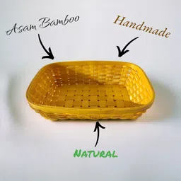 mba tokri vala Handmade Asam Rectangular Bamboo Basket For Vegitables & Gift Purpose Wooden Fruit & Vegetable Basket image 4