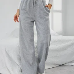 dockstreet Women Solid Grey Track Pants image 1