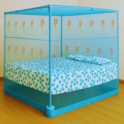 rn enterprise Cotton Adults Washable Double Bed Light Blue (6 x 7) Mosquito Net-picture-19