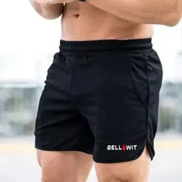 bellwit Solid Men Black Sports Shorts-picture-21