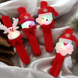 New_Slap Bracelet Fashion Light up Cartoon Cute Slap Santa Slap Bracelets Ribbon Garlands Pack of 4-image-37