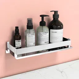 motiqo Stainless Steel Multi-Use Bathroom Rack 15 inch Bathroom accessories Pack-1 Stainless Steel Wall Shelf-picture-19