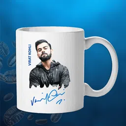yogdots Virat Kohli With Signature Ceramic Coffee Mug image 1