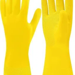 qtm Multipurpose Household Rubber Gloves Combo Pack 4 Pairs Multicolor Reusable Rubber Safety Gloves image 2
