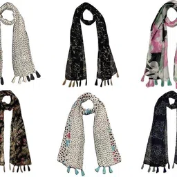 stolevilla Printed Chiffon Women Multicolor Scarf, Stole, Fancy Scarf-picture-33
