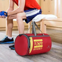 dezire crafts 25 L Gym Duffel Bag - DC Travel Sports, Training Bag for Boys and Girls with Shoe Compartment - Red, Yellow image 3