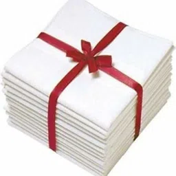 jenny denial White Cotton Rumal / handkerchief for men pack of (12)Size (48*48) ["White"] Handkerchief-image-58