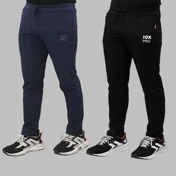 pro Pack of 2 Men Solid Black Track Pants-picture-8