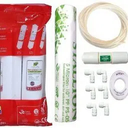 colorsole Hi-Tech Filters RO Service Kit with Inline set, HITECH WHITE 75 GPD membrane, Spun and Other Accessori... Pleated Filter Cartridge image 1