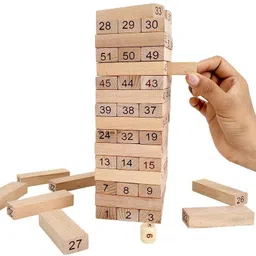 braintastic Wooden Block Game for Indoor Balancing & Building Game (Number) image 3