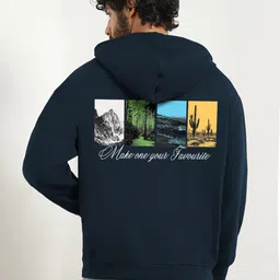 nobero Men Full Sleeve Graphic Print Hooded Sweatshirt image 4
