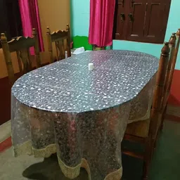 delhi pvc corp Self Design 6 Seater Table Cover-picture-27