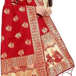 rrk import and export Jacquard Woven Red Women Dupatta image 2