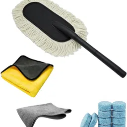 hsr 1 Car Duster, 2 Car Cleaning Microfiber Towel, 20 PCs Car Windshield Tablets Combo-picture-28
